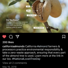 Nothing goes to waste, the whole almond is used. California almonds